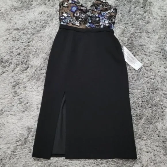 Dress The Population Giulia Sequin Sheath Dress Women's XS Floral Whimsigoth - Picture 2 of 8